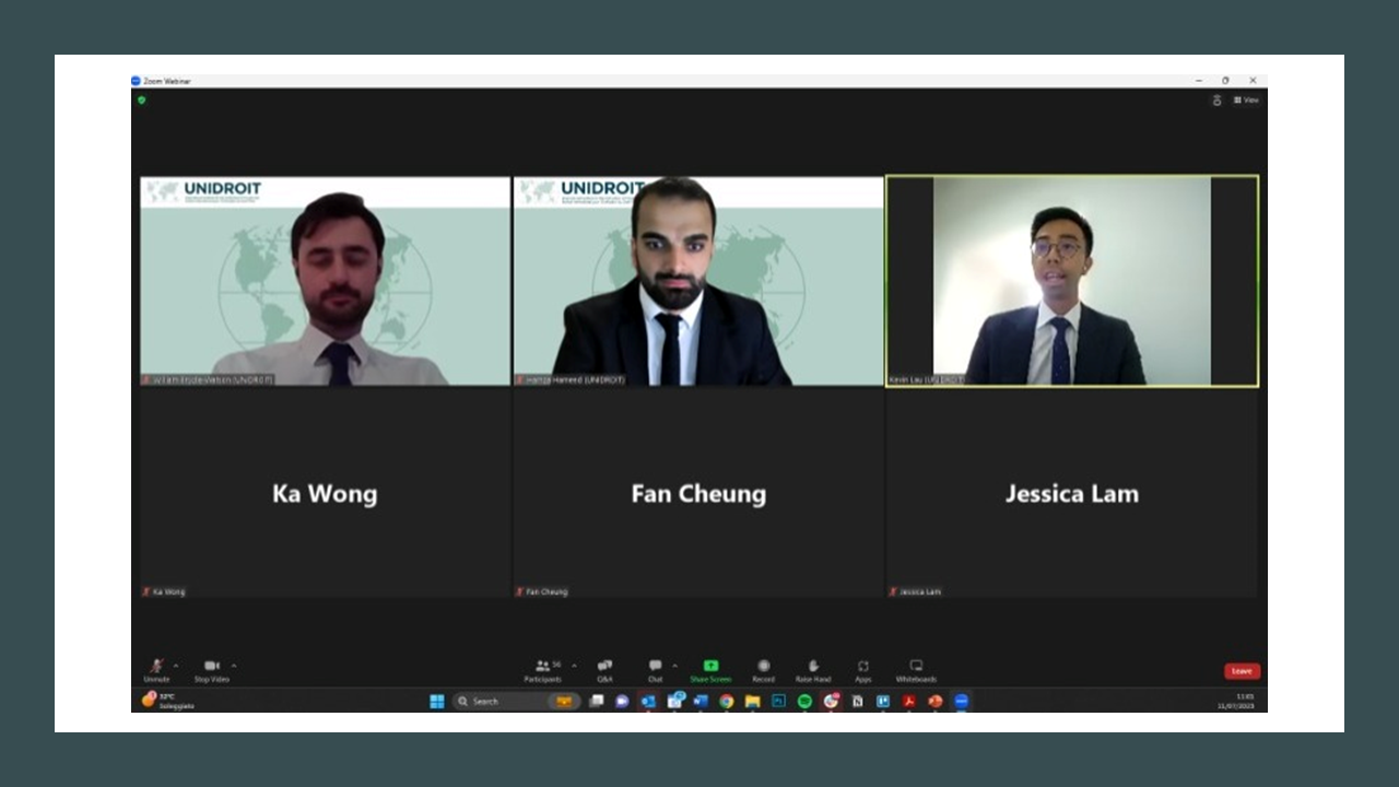 UNIDROIT Secretariat delivers a webinar on the UNIDROIT Principles on