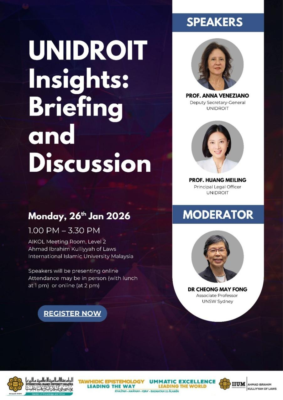 UNIDROIT Insights: Briefing and Discussion held at International Islamic  University Malaysia (IIUM) - UNIDROIT