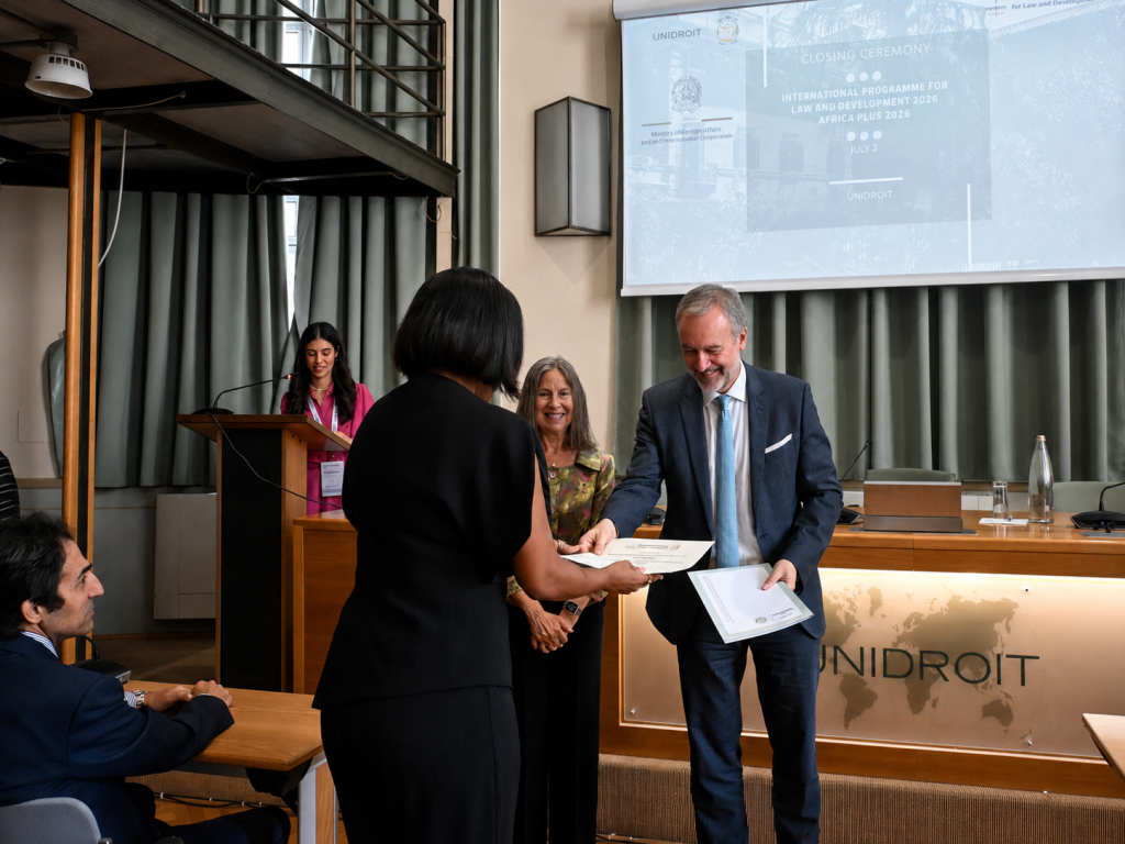 Certificate presentation during the IPLD Africa Plus 2026 closing ceremony